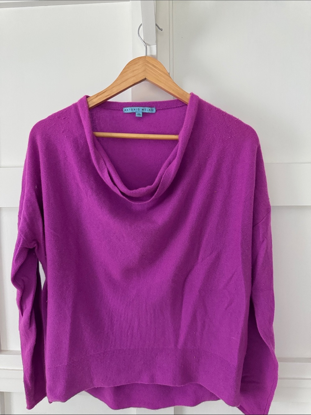 Cashmere Antonio Melani Purple Cowl Neck Women's Sweater